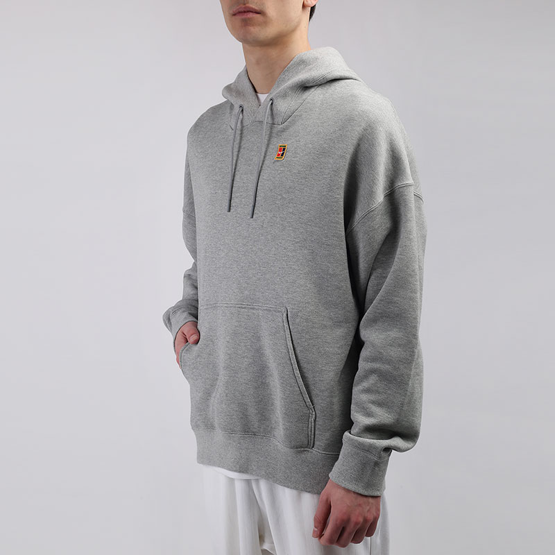 мужская серая толстовка Nike Court Fleece Tennis Hoodie BV0760-063 - цена, описание, фото 2